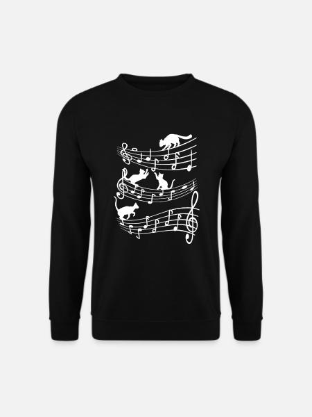 Chats Musique Versets Chatons Jouant Notes de musique - Sweat-shirt Unisexe - noir