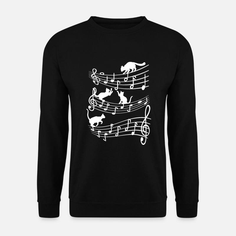 Chats Musique Versets Chatons Jouant Notes de musique - Sweat-shirt Unisexe - noir
