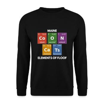 Maine Coon Elements Of Fluff Periodic Table Cats - Unisex Sweatshirt - black - Front - Alina (178cm) & Michal (187cm)
