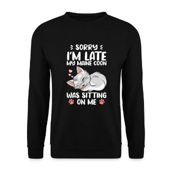 Maine Coon Sitting On Me Cats Purr Fluffy - Unisex Sweatshirt - black - Front - Alina (178cm) & Michal (187cm)