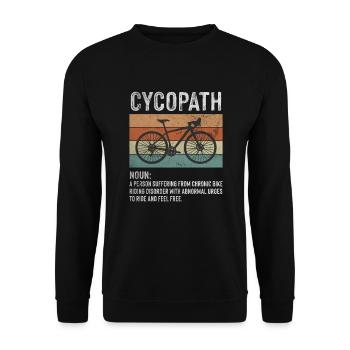 Cycopath Vintage Fahrradfahrer Fahrrad Geschenk - Unisex Pullover - Schwarz - Vorne - Alina (178cm) & Michal (187cm)