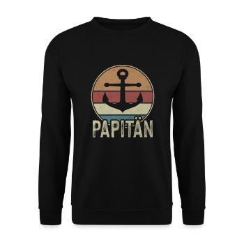 Papitän Anker Capitaine Fête des Pères Naissance de la progéniture - Sweat-shirt Unisexe - noir - Devant - Alina (178cm) & Michal (187cm)