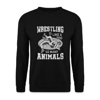 Lutte comme Zoo Loud Animals Lutte Arts Martiaux - Sweat-shirt Unisexe - noir - Devant - Alina (178cm) & Michal (187cm)