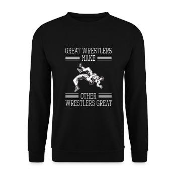 Großartige Wrestler Kampfsportart Ringen Training - Unisex Pullover - Schwarz - Vorne - Alina (178cm) & Michal (187cm)