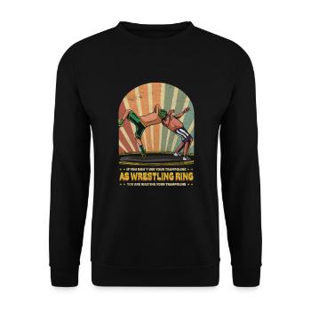 Vintage Wrestling Ring Trampoline Show Fight Event - Unisex Sweatshirt - black - Front - Alina (178cm) & Michal (187cm)