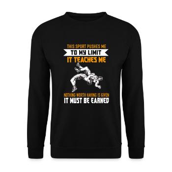Lutte Sport Limite Gagné Arts Martiaux Ringen - Sweat-shirt Unisexe - noir - Devant - Alina (178cm) & Michal (187cm)