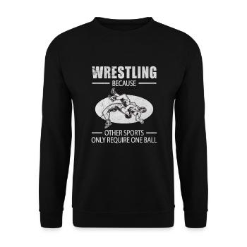 Wrestling Ballsportarten Kampfsport Fan Wrestle - Unisex Pullover - Schwarz - Vorne - Alina (178cm) & Michal (187cm)