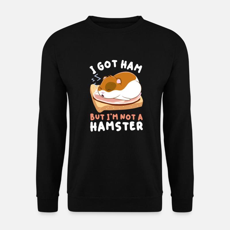Hamster Schinken Hamsterbacken Essen Fleisch - Unisex Pullover - Schwarz