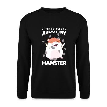 Hamsters Rodents Only Care About My Hamster - Unisex Sweatshirt - black - Front - Alina (178cm) & Michal (187cm)