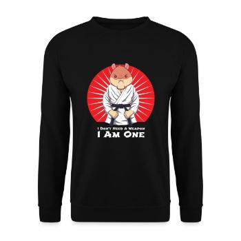Judo hamster doesn't need a gun I'm a - Unisex Sweatshirt - black - Front - Alina (178cm) & Michal (187cm)