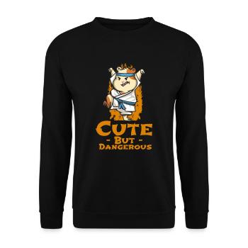 Mignon mais dangereux Hamster Judoka Judo Arts Martiaux - Sweat-shirt Unisexe - noir - Devant - Alina (178cm) & Michal (187cm)