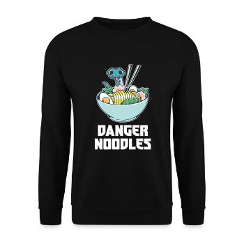 Danger Noodle Suppen Nudeln Ramen Kawaii Schlange - Unisex Pullover - Schwarz - Vorne - Alina (178cm) & Michal (187cm)