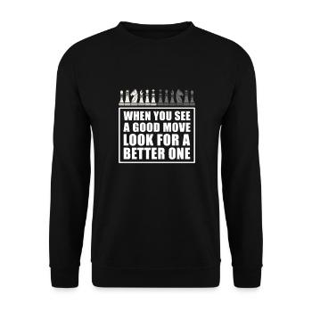 See Good Move Look Better One Chess Wisdom - Unisex Sweatshirt - black - Front - Alina (178cm) & Michal (187cm)