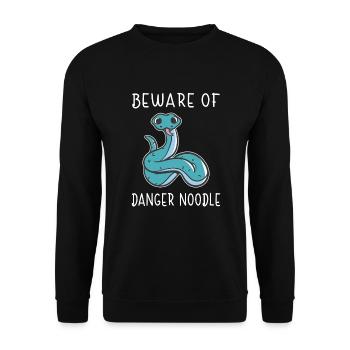 Nimm Dich In Acht Vor Schlangen Nudeln Geschenk - Unisex Pullover - Schwarz - Vorne - Alina (178cm) & Michal (187cm)