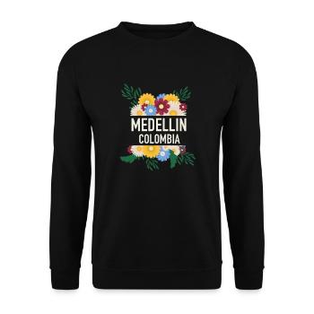 Medellin Colombia Flowers Festival Fleurs colorées - Sweat-shirt Unisexe - noir - Devant - Alina (178cm) & Michal (187cm)