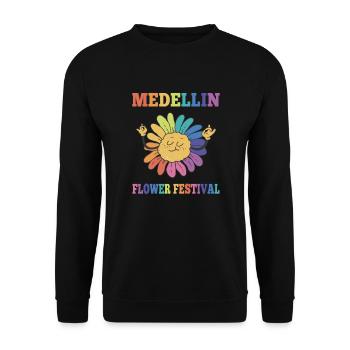 Festival des fleurs de Medellin Tournesol coloré - Sweat-shirt Unisexe - noir - Devant - Alina (178cm) & Michal (187cm)