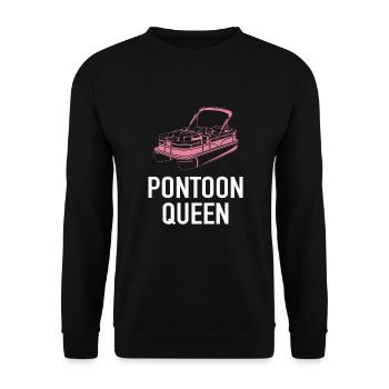 Pontoon Queen Sailboat Ladies Sailing Gift - Unisex Sweatshirt - black - Front - Alina (178cm) & Michal (187cm)