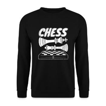 Chess Chess World Chess Day King Checkers - Unisex Sweatshirt - black - Front - Alina (178cm) & Michal (187cm)
