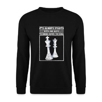 Chess Wisdom Starts One Move Bring Down King - Unisex Sweatshirt - black - Front - Alina (178cm) & Michal (187cm)