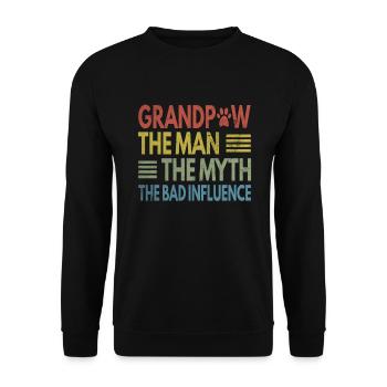 Grandpaw Man Myth Bad Influence Grandpa Dog Friend - Unisex Sweatshirt - black - Front - Alina (178cm) & Michal (187cm)