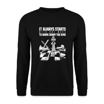 Starts One Move Bring Down King Chess Piece King - Unisex Sweatshirt - black - Front - Alina (178cm) & Michal (187cm)
