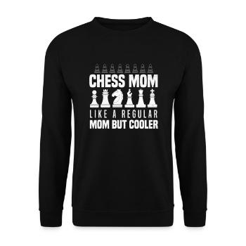 Schach Mama Normale Mama Cooler Schachspielerin - Unisex Pullover - Schwarz - Vorne - Alina (178cm) & Michal (187cm)