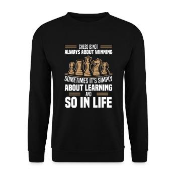 Chess Gain Wisdom Lose Learning to Live - Unisex Sweatshirt - black - Front - Alina (178cm) & Michal (187cm)