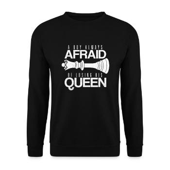 Junge Immer Besorgt Verlieren Dame Schach Partner - Unisex Pullover - Schwarz - Vorne - Alina (178cm) & Michal (187cm)