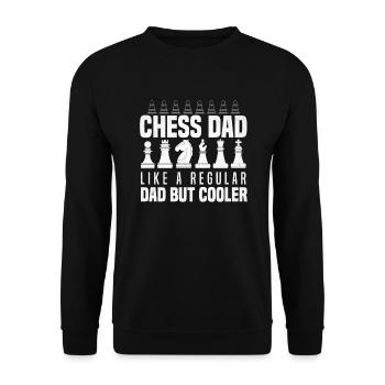 Schach Papa Normaler Papa Cooler Schachspieler - Unisex Pullover - Schwarz - Vorne - Alina (178cm) & Michal (187cm)