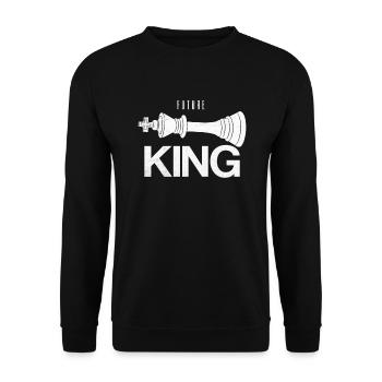 Future King Chess Gentlemen Chess Piece - Unisex Sweatshirt - black - Front - Alina (178cm) & Michal (187cm)