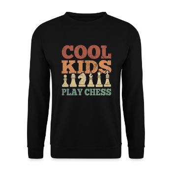 Cool Kids Play Chess Chess Master Gift - Unisex Sweatshirt - black - Front - Alina (178cm) & Michal (187cm)