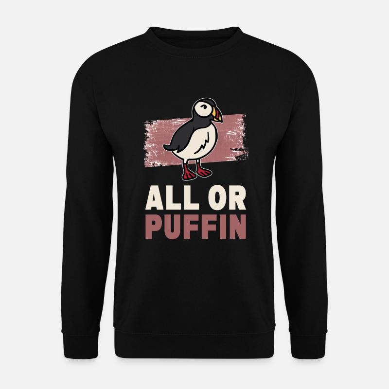 All Or Puffin - Papageitaucher Papageientaucher - Unisex Pullover - Schwarz