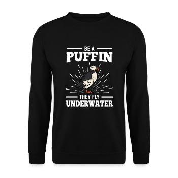 Papageitaucher Fliegen Unter Wasser Eistaucher - Unisex Pullover - Schwarz - Vorne - Alina (178cm) & Michal (187cm)