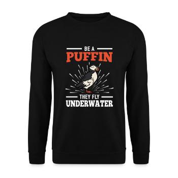 Papageitaucher Fliegen Unter Wasser Eistaucher - Unisex Pullover - Schwarz - Vorne - Alina (178cm) & Michal (187cm)