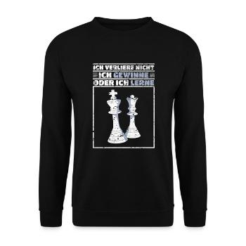 Schach Verliere Nicht Gewinne Oder Lerne Geschenk - Unisex Pullover - Schwarz - Vorne - Alina (178cm) & Michal (187cm)