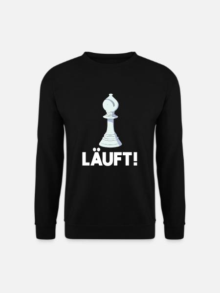 Schachfigur Läufer Wortspiel Läuft Schachspieler - Unisex Pullover - Schwarz