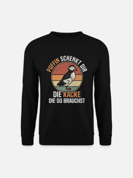 Puffin Schenkt Kacke Die Du Brauchst Vintage Vogel - Unisex Pullover - Schwarz