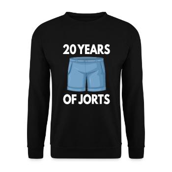20 Years Of Jorts Jeans Wrestling Outfit Gift - Unisex Sweatshirt - black - Front - Alina (178cm) & Michal (187cm)