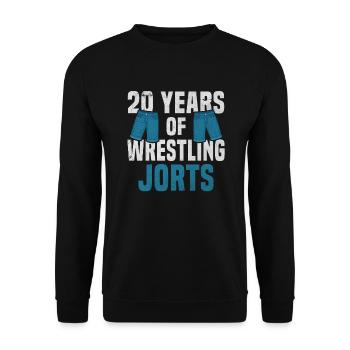 20 ans de lutte Jorts Wrestler Gift - Sweat-shirt Unisexe - noir - Devant - Alina (178cm) & Michal (187cm)