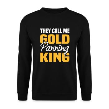 They Call Me Gold Panning King Schatzsucher Metall - Unisex Pullover - Schwarz - Vorne - Alina (178cm) & Michal (187cm)