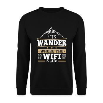 Hiking Where Wifi Is Weak Hiking Destination Hike - Unisex Sweatshirt - black - Front - Alina (178cm) & Michal (187cm)
