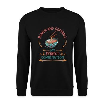 Ramen et softball Ma combinaison parfaite - Sweat-shirt Unisexe - noir - Devant - Alina (178cm) & Michal (187cm)