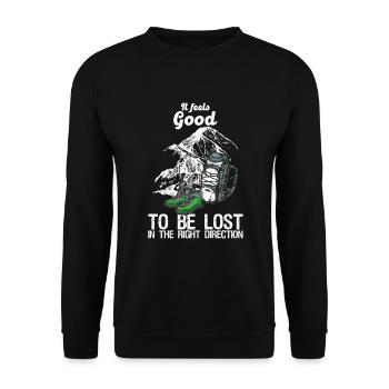 Hikers Mountaineer Good Be Lost Right Direction - Unisex Sweatshirt - black - Front - Alina (178cm) & Michal (187cm)