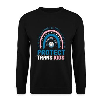 Protéger les enfants trans Drapeau transgenre LGBTI - Sweat-shirt Unisexe - noir - Devant - Alina (178cm) & Michal (187cm)