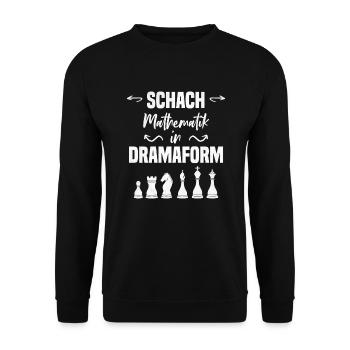 Schach Mathematik In Dramaform Schachspieler - Unisex Pullover - Schwarz - Vorne - Alina (178cm) & Michal (187cm)