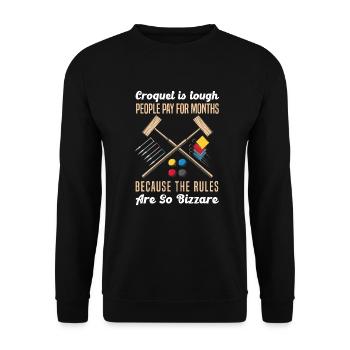 Croquet Sport Reiche Regeln Croquet Verein - Unisex Pullover - Schwarz - Vorne - Alina (178cm) & Michal (187cm)