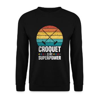 Croquet Superpower - Unisex Pullover - Schwarz - Vorne - Alina (178cm) & Michal (187cm)
