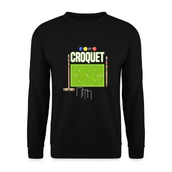 Croquetspieler Garden Croquet & Golf Goldsport - Unisex Pullover - Schwarz - Vorne - Alina (178cm) & Michal (187cm)