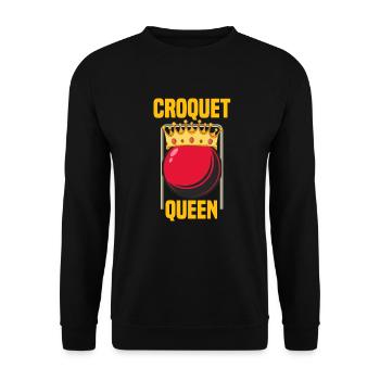 Croquet Queen Krocketspielerin Krocketball Krone - Unisex Pullover - Schwarz - Vorne - Alina (178cm) & Michal (187cm)