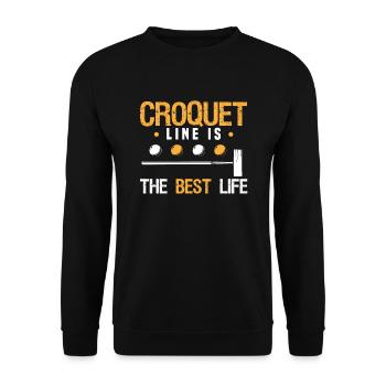 Croquet Line est le meilleur joueur de croquet de vie - Sweat-shirt Unisexe - noir - Devant - Alina (178cm) & Michal (187cm)